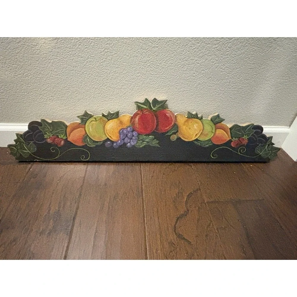 Vtg Hand Painted Fruit Wall Plaque 33.5